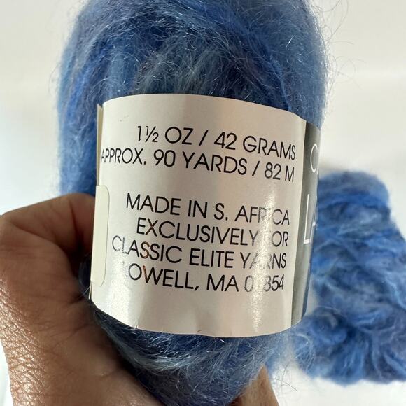 Classic Elite La Gran Mohair Blue SH.CE63503 TWO Balls 42g 90 yd *See Notes - Picture 4 of 8